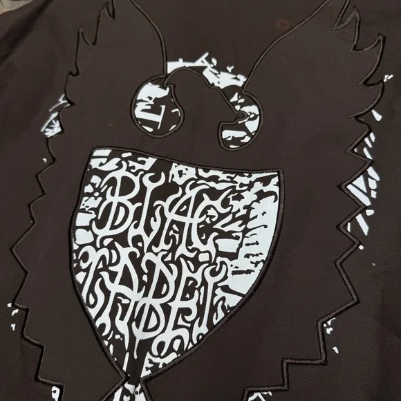 Vintage Y2K Blac Label Jacket Men’s Large Trench Military Graphic Brown Full Zip - Picture 10 of 15